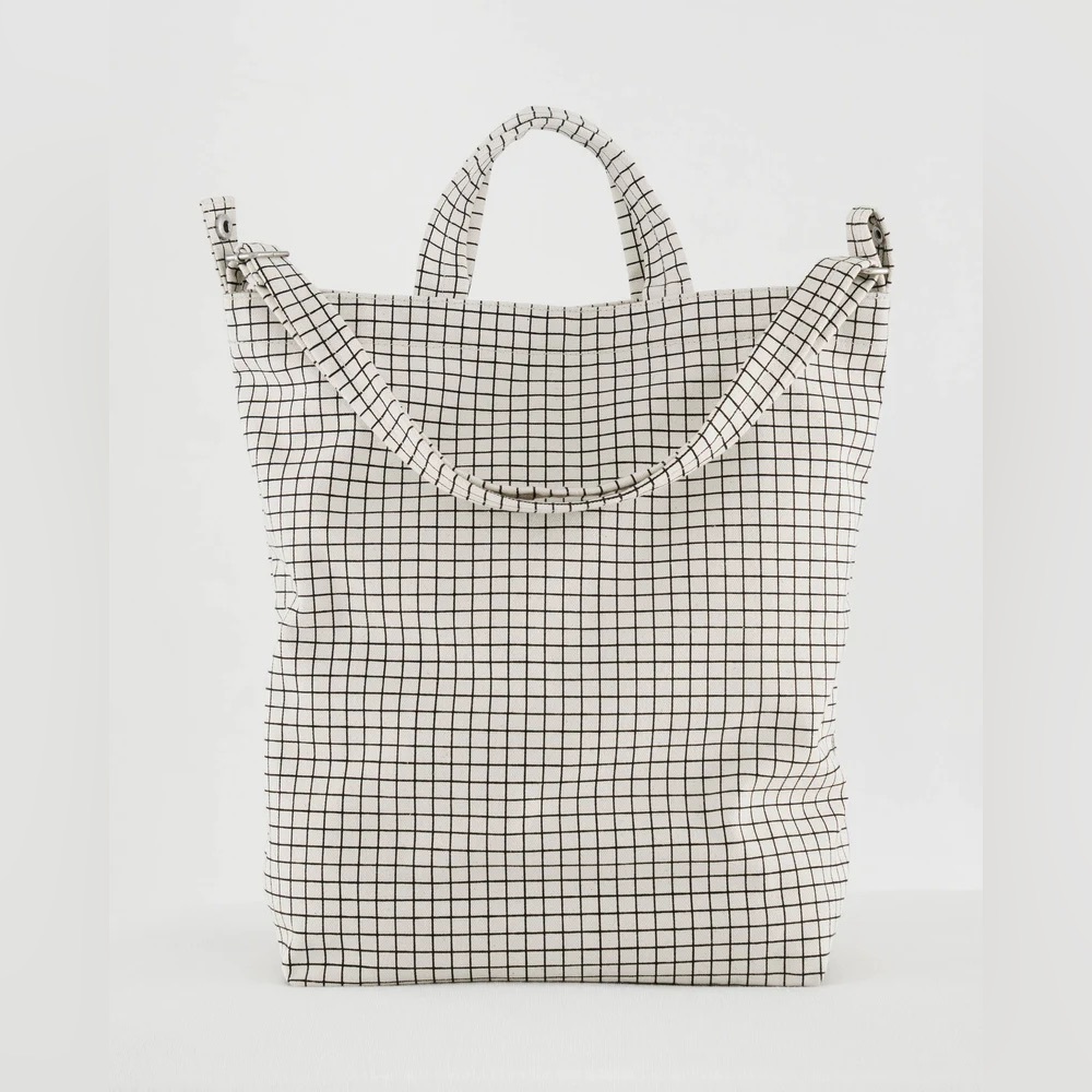 Baggu Duck Bag - Natural Grid-  like new